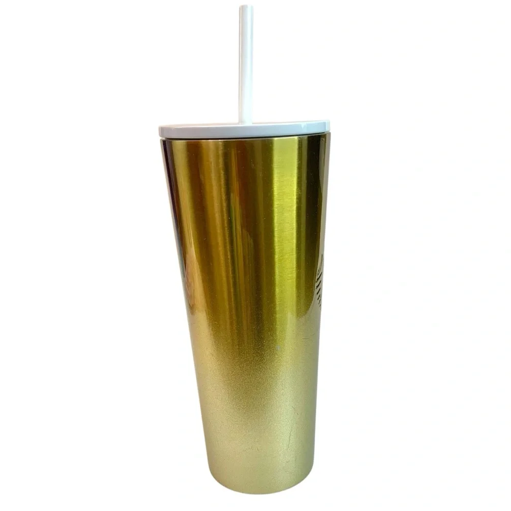STARBUCKS 2019 Metallic Gold Glitter 24oz Stainless Steel Tumbler